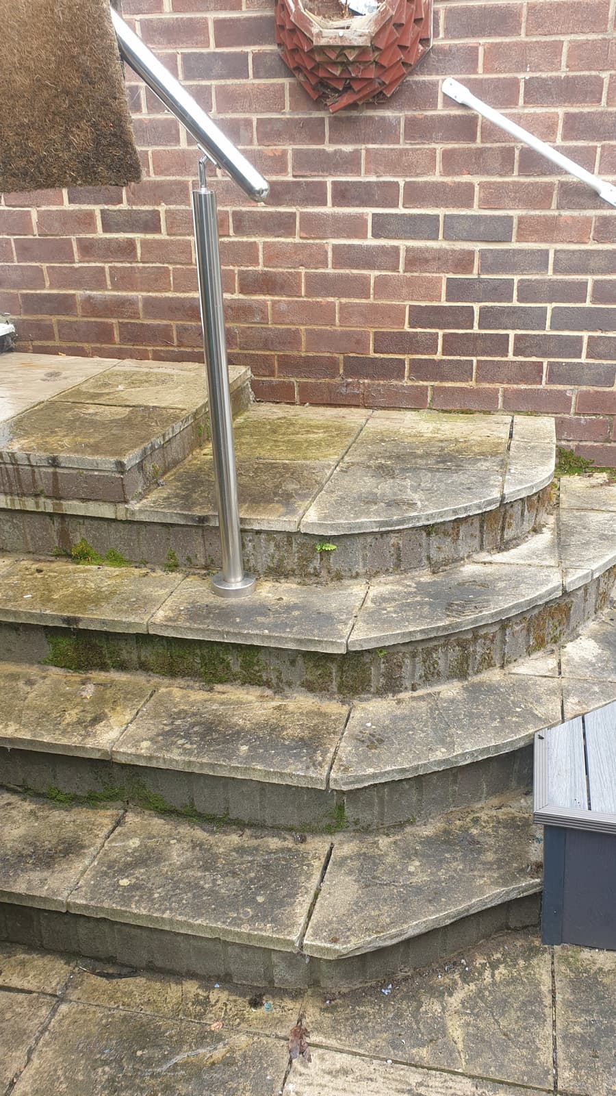 Driveway power wash transformation - before