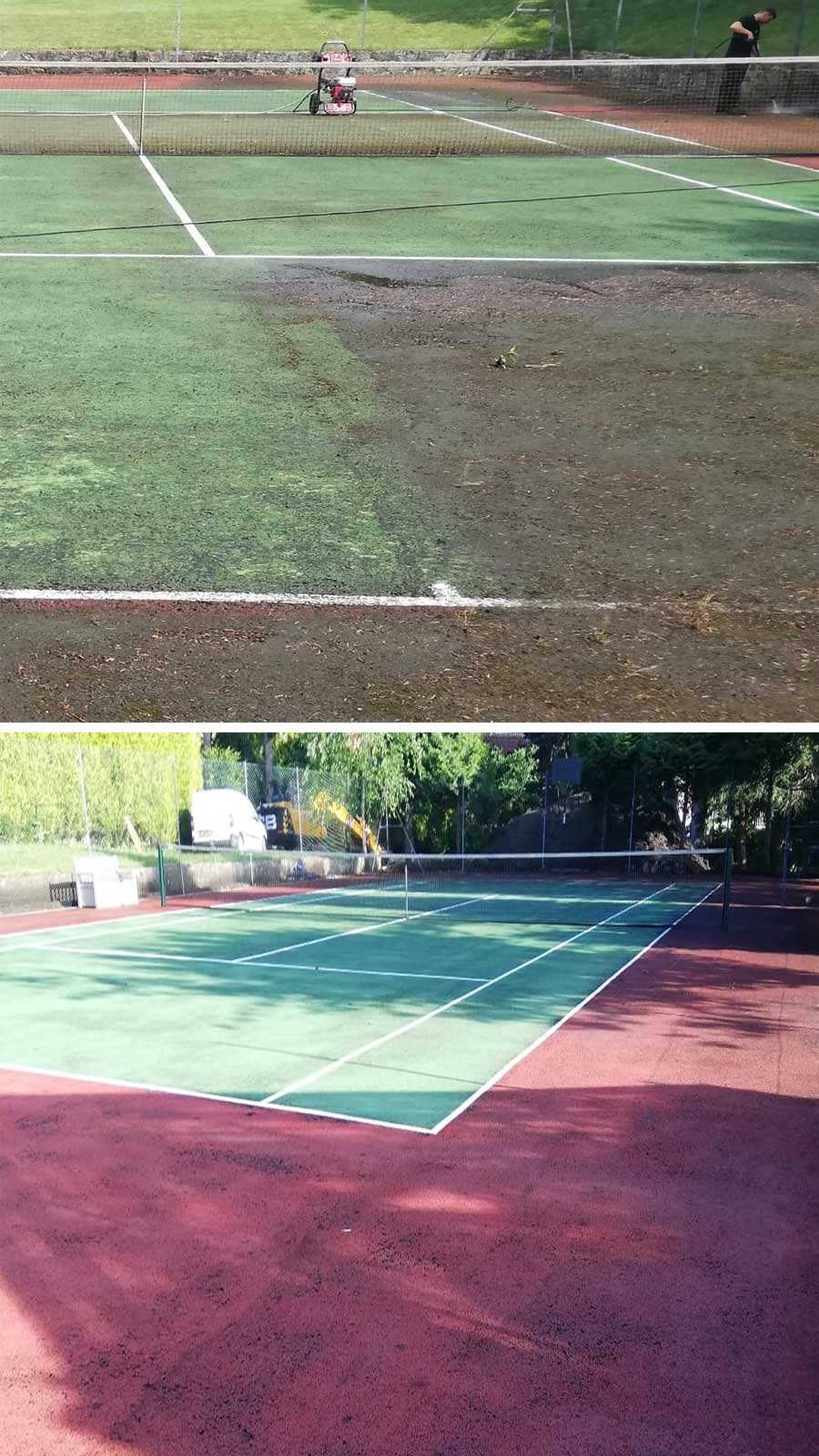 Tennis court surface restored