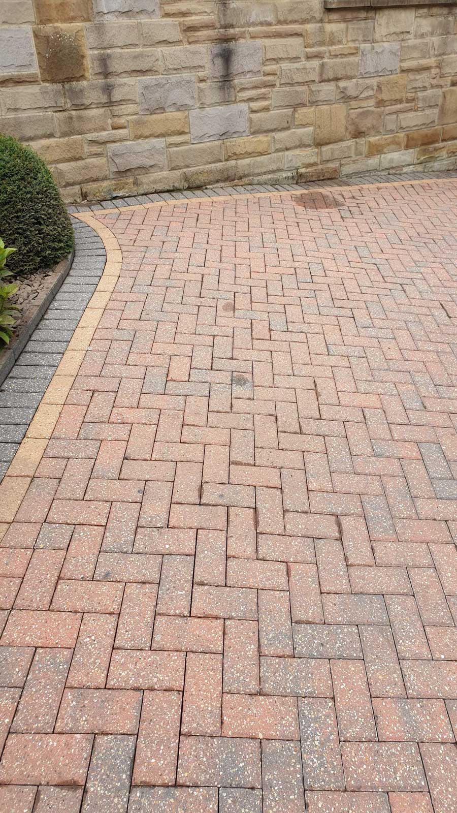 Block paving cleaned to a like-new finish